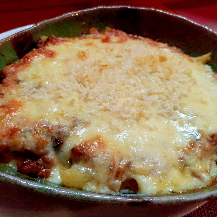 豆乳で簡単に ジューシー茄子のミートソースグラタン レシピ 作り方 By またたび 楽天レシピ